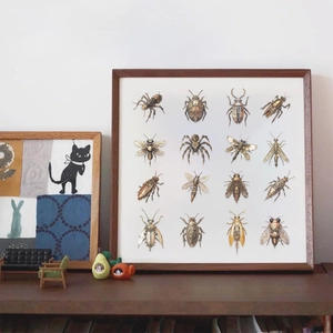 Lot de 50 autocollants insectes steampunk transparents avec motifs de scarabées mécaniques