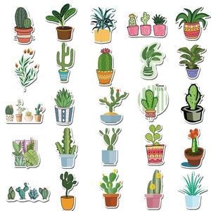 Lot de 45 autocollants de plantes vertes imperméables pour valises et portables