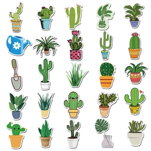 Lot de 45 autocollants de plantes vertes fraîches pour ordinateurs et bagages