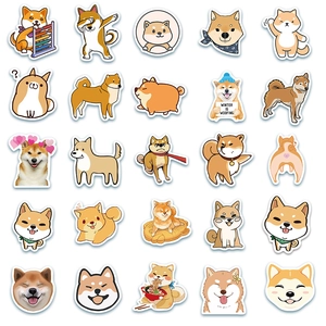 50pcs cute Shiba Inu waterproof vinyl stickers set for luggage and laptop decoration