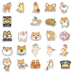 50 waterproof Shiba Inu dog stickers for luggage and scrapbooking set for pet lovers