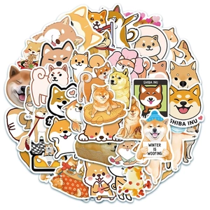 Waterproof Shiba Inu cartoon dog stickers set for luggage and laptop decoration