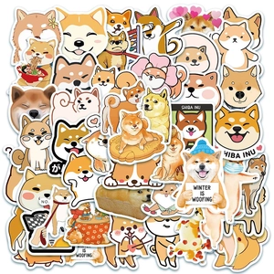 Cute Animal Pet Sticker Collection Shiba Inu Husky Corgi Golden Retriever Waterproof PVC Decals For Laptop Luggage Decor