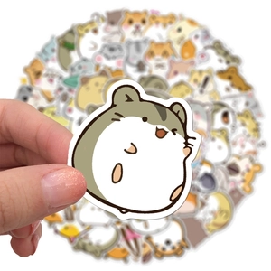 Set of 100 cute waterproof hamster cartoon stickers for laptop and luggage decoration