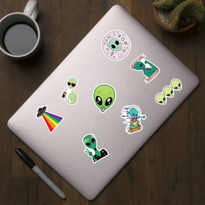 Wholesale Alien Theme Waterproof Vinyl Stickers 50 Assorted Designs ...