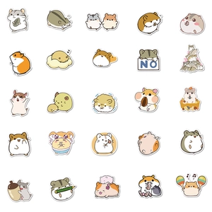 Set of 25 cute waterproof hamster cartoon stickers for laptop and phone decoration
