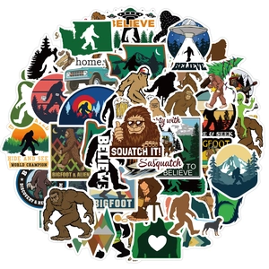 Pack of 50 waterproof Bigfoot Sasquatch PVC graffiti stickers for luggage and laptops