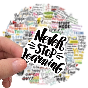 Lot de 100 autocollants de motivation Never STOP Learning imperméables pour valises et déco