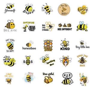50 pieces of inspirational bee graffiti stickers for laptops and waterproof luggage decor