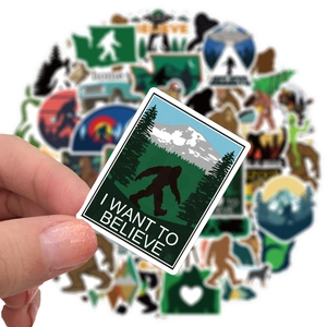 50-piece waterproof Bigfoot stickers set for outdoor luggage and laptop decoration