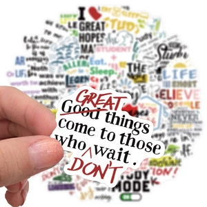 Set di 50 adesivi motivazionali in inglese impermeabili per decorare valigie e laptop