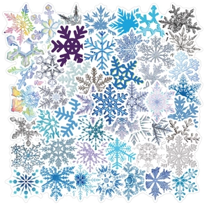 Schneeflocke Aufkleber Wasserdicht PVC Deko Sticker Für Laptop Gepäck Gitarre iPad Winter Weihnachten Thema Dekoration