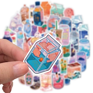 50 pieces of waterproof ins style beverage graffiti stickers for luggage and diy decor