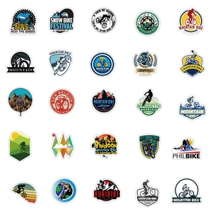 Pack de 50 pegatinas impermeables de ciclismo para maletas, motos y ordenadores