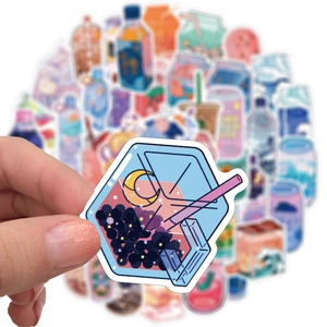 50pcs ins style waterproof drink stickers for luggage and motorcycle decoration