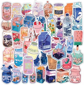 Set of 50 waterproof ins style beverage graffiti stickers for luggage and DIY decoration