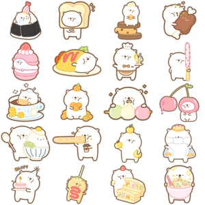 Set of 40 waterproof cartoon white bear stickers for luggage and DIY journals