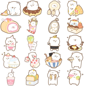 Waterproof Foodie Milk Bear cartoon stickers for suitcases and journals 40pcs set