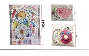 Various sizes of vintage travel stamp stickers with hard card and plastic packaging