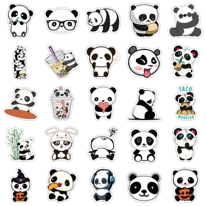 Set of 50 waterproof cartoon panda graffiti stickers for luggage and motorcycle decor