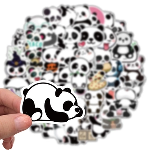 50 pack waterproof cartoon panda graffiti stickers for suitcases and laptops