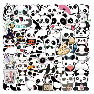 Waterproof PVC Cartoon Giant Panda Graffiti Decals For Laptop Luggage Guitar Skateboard Journal Matte Finish Decorative Stickers