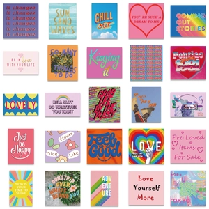 50pcs colorful cartoon doodle stickers for luggage laptops and waterproof bottles