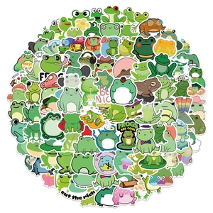 Cartoon Frog Stickers Waterproof PVC Graffiti Decals For Laptop Suitcase Guitar Skateboard Decorative Assorted Style Vinyl Stickers