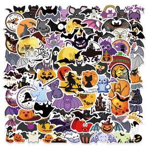 Autocollants Halloween PVC Étanche pour Valise Ordinateur Guitare Skateboard Décoration Festival Dessin Animé Mignon