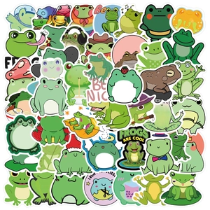 Cute Frog Stickers Waterproof PVC Decals For Laptop Water Bottle Luggage Skateboard Guitar Cute Vinyl Animal Illustration Accessories