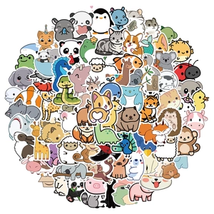 Set of 100 cute cartoon animal graffiti stickers for waterproof luggage decoration