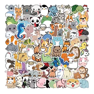 Waterproof Cartoon Animal Stickers For Suitcase Laptop Water Bottle Guitar Skateboard Decorative Graffiti Decals For Kids Adults