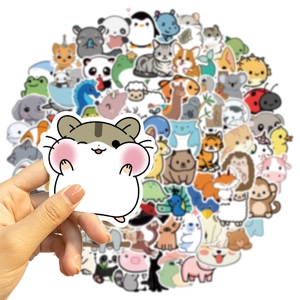 100-piece assorted cute cartoon animal waterproof PVC graffiti stickers for suitcase