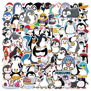 Autocollants de Manchot de Dessin Animé Mignon Décalcomanies en Vinyle Imperméables pour Bagages Ordinateur Portable Skateboard Guitare Vélo
