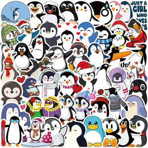 Autocollants En Vinyle Imperméables De Pingouin De Dessin Animé Pour Décoration De Valise Ordinateur Portable Graffiti Amovibles