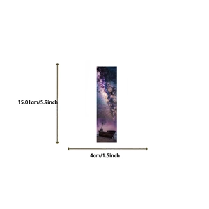 Minimalist starry galaxy bookmark with purple night sky and beach ship scenery 15cm