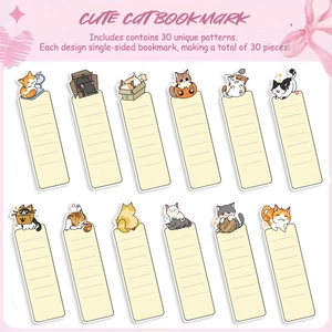 Cartoon Cat Shaped Bookmarks Set Cute Animal Cardboard Reading Tags For Kids Students Stationery Office Supply Gift