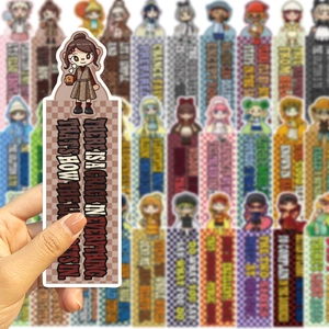 30pcs cute cartoon girl bookmarks with inspirational quotes for DIY scrapbooking