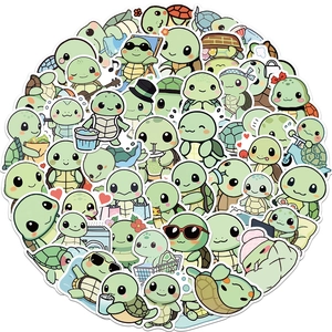 50 pieces of waterproof cartoon turtle graffiti stickers for laptops and luggage bags