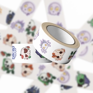 Groovy Skull decorative stickers on two rolls for DIY scrapbooking and gift wrapping