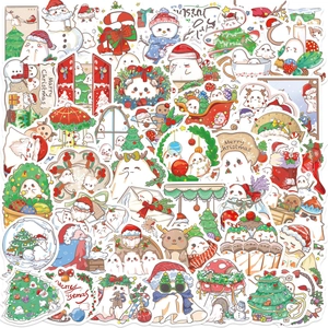 Christmas Ghost Cartoon Stickers Waterproof PVC Vinyl Decals For Laptop Suitcase Skateboard Guitar Stationery Decoration