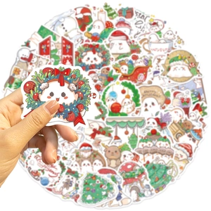 50 pieces of cartoon Christmas ghost stickers for DIY waterproof laptop and guitar decor