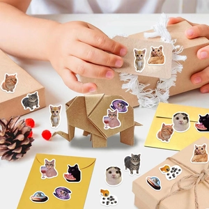500pcs cat stickers roll featuring funny kittens for DIY scrapbook and envelope sealing
