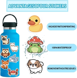 200 pieces waterproof cartoon animal graffiti stickers for laptop and guitar decoration