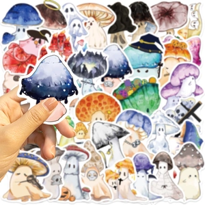 Waterproof cartoon Halloween mushroom ghost stickers for laptop and luggage decor