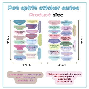 Pet Spirit sticker series with Bible verses on two waterproof sheets of 6.3x4.3 inches