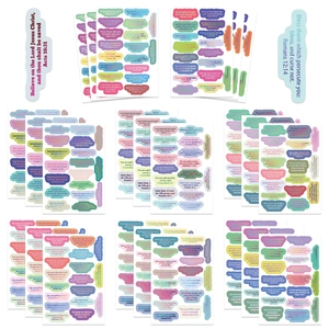 8 Sheets Waterproof PVC Bible Verse Stickers For DIY Journal Scrapbooking Religious Scripture Quotes Decorative Labels