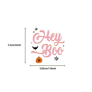 Detailed size specifications for waterproof Halloween Hey Boo ghost graffiti sticker