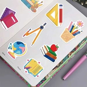 Set of 50 waterproof cartoon back to school stickers for laptops guitars and luggage