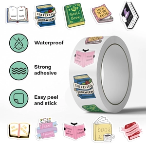 Rollo de 500 pegatinas de lectura impermeables para scrapbooking y decoración de sobres